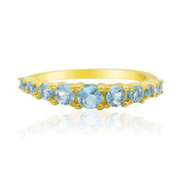Anello in argento con Topazio Blu Svizzero