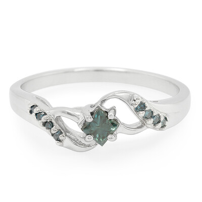 Anello placcato in platino con Diamante Fancy