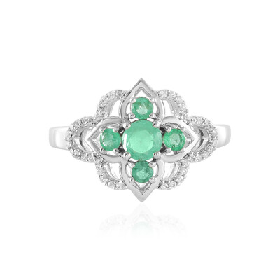 Anello in argento con Smeraldo Russo