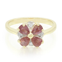 Anello in oro con Zaffiro Padparadscha (non riscaldato)