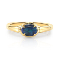 Anello in oro con Opale Nero di Lightning Ridge (Mark Tremonti)
