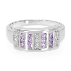 Anello in argento con Zaffiro Ceylon Porpora (non riscaldato)