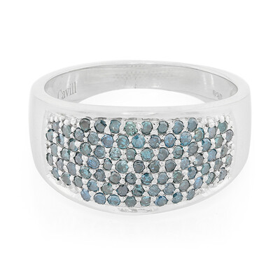 Anello placcato in platino con Diamante Fancy