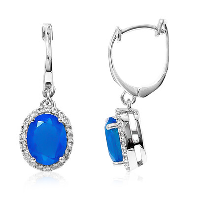 Orecchini in argento con Opale Blu dell'Etiopia