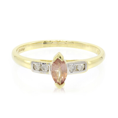 Anello in oro con Zaffiro Padparadscha (non riscaldato)