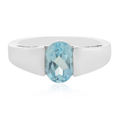 Anello in argento con Topazio Blu Cielo
