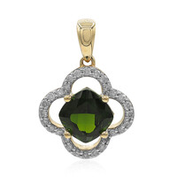 Ciondolo in oro con Diopside Russo