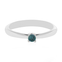 Anello in argento con Diamante Blu I1