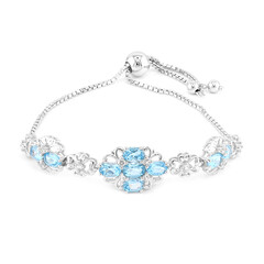 Bracciale in argento con Topazio Blu Svizzero