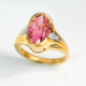 Anello in oro con Tormalina Rosa Californiana (Amanda Adkins)