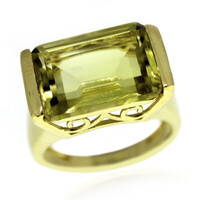 Anello in argento con Quarzo Ouro Verde