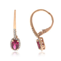 Orecchini in oro con Rubellite