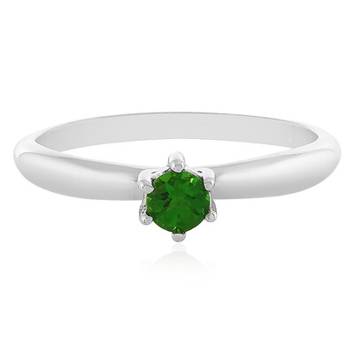 Anello in argento con Diopside Russo