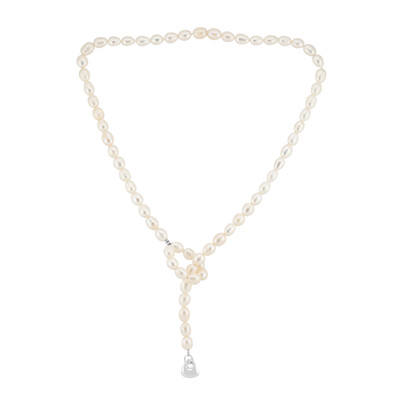 Collana in argento con Perla d'Acqua Dolce Bianca (TPC)