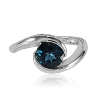 Anello in argento con Topazio Blu Londra