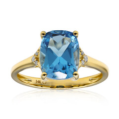 Anello in oro con Topazio Blu Svizzero (CIRARI)