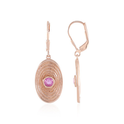 Orecchini in argento con Zaffiro Rosa del Madagascar (MONOSONO COLLECTION)