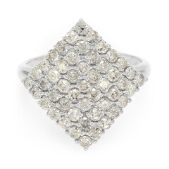 Anello placcato in platino con Diamante Cioccolato