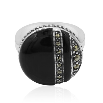 Anello in argento con Onice Nero