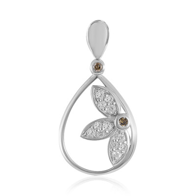 Ciondolo in argento con Diamante Champagne I2