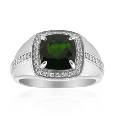 Anello in argento con Diopside Russo