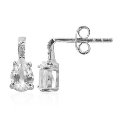 Orecchini in argento con Topazio Bianco