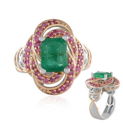 Anello in argento con Smeraldo Zambia (Gems en Vogue)