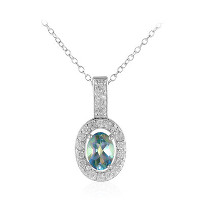Collana in argento con Topazio Mistico Verde Blu