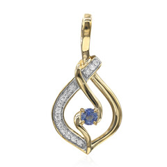 Ciondolo in oro con Benitoite (Amanda Adkins)