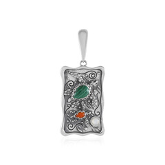 Ciondolo in argento con Malachite (Desert Chic)