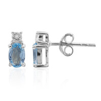 Orecchini in argento con Topazio Blu Svizzero