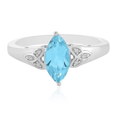 Anello in argento con Topazio Blu Cielo