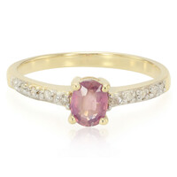 Anello in oro con Zaffiro Padparadscha (non riscaldato)