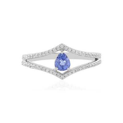 Anello in argento con Zaffiro Ceylon Blu (non riscaldato)
