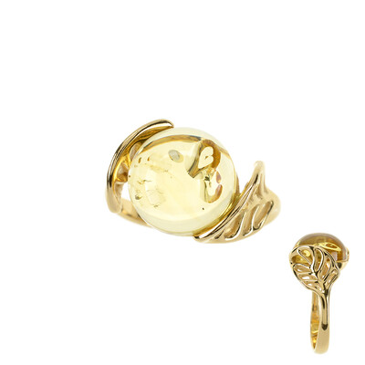 Anello in argento con Ambra Baltica (dagen)