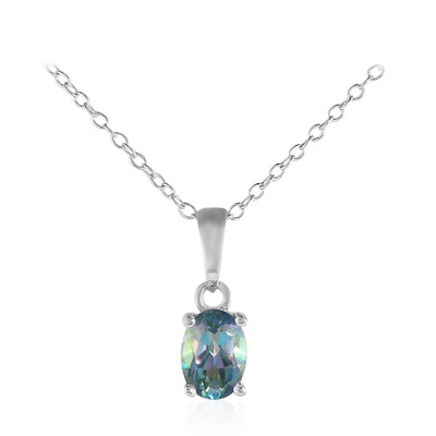Collana in argento con Topazio Mistico Verde Blu