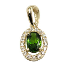 Ciondolo in oro con Diopside Russo