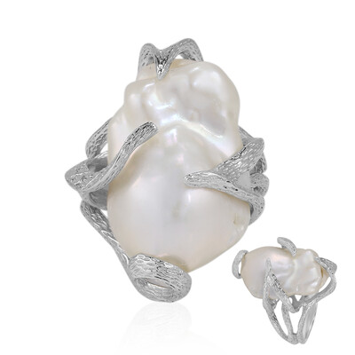 Anello in argento con Perla di Acqua Dolce (TPC)