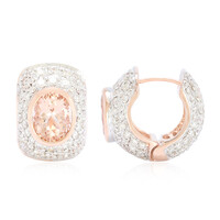 Orecchini in oro con Morganite Pesca AAA