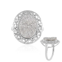 Anello in argento con Agata Glitter Argentata