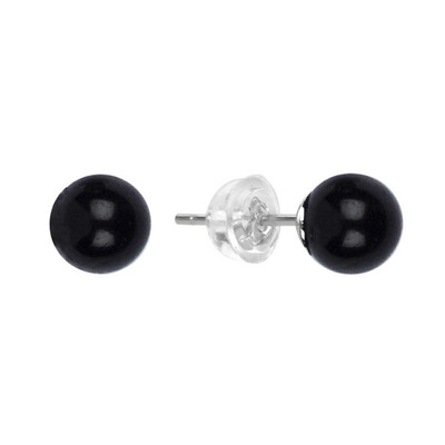 Orecchini in argento con Tormalina Nera