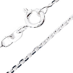 Catena forzatina diamantata in argento 925 - 45 cm - 2,4 g
