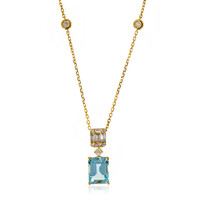 Collana in oro con Acquamarina Brasiliana AAA (AMAYANI)