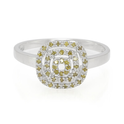Anello placcato in platino con Diamante Fancy