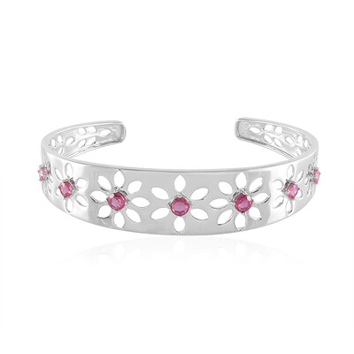 Bracciale in argento con Zaffiro Rosa del Madagascar