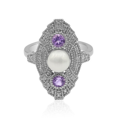 Anello in argento con Perla di Acqua Dolce