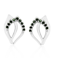 Orecchini in argento con Diamante Verde I3