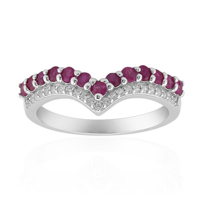 Anello in argento con Rubino della Birmania