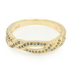 Anello placcato in oro con Diamante Fancy
