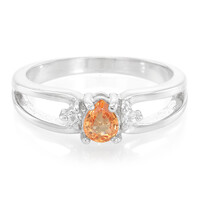 Anello in argento con Zaffiro Arancione